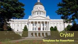  Presentation with capitol - Slides consisting of california flag - capitol building in sacramento background and a tawny brown colored foreground
