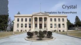  Presentation with united states - PPT theme enhanced with california flag - classic county courthouse background and a  colored foreground