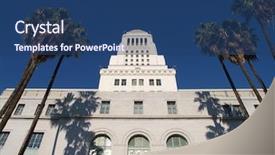  Presentation with government - Beautiful presentation theme featuring california government - palm trees frame the historic backdrop and a ocean colored foreground
