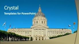  Presentation with hall of fame owrds - Slide set featuring california government - san francisco city hall background and a ocean colored foreground