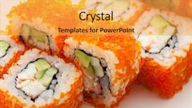  Presentation with california - Presentation theme consisting of california maki sushi with masago background and a yellow colored foreground