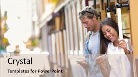  Presentation with public transport - Theme enhanced with california map - san francisco cable car tourists background and a soft green colored foreground