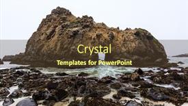  Presentation with beach rocks - Cool new PPT layouts with big sur state park rocks backdrop and a tawny brown colored foreground