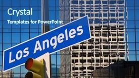  Presentation with downtown los angeles - Cool new presentation design with california state - la los angeles downtown wit backdrop and a ocean colored foreground