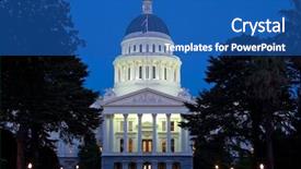  Presentation with capitol - Colorful PPT layouts enhanced with california state capitol at night backdrop and a ocean colored foreground