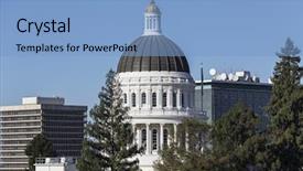  Presentation with california - Beautiful presentation theme featuring california state capitol building dome backdrop and a light blue colored foreground