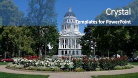  Presentation with capitol - PPT theme having california state capitol building background and a teal colored foreground