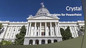  Presentation with government - Presentation theme with california state capitol building background and a ocean colored foreground