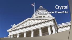  Presentation with government - Audience pleasing presentation theme consisting of california state capitol building backdrop and a ocean colored foreground