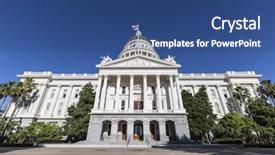  Presentation with government - Theme consisting of california state capitol building background and a ocean colored foreground