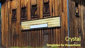  Presentation with western - Audience pleasing presentation design consisting of california western style wooden houses backdrop and a tawny brown colored foreground