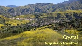  Presentation with rain fall - Beautiful theme featuring california wild flowers super bloom backdrop and a tawny brown colored foreground