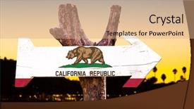  Presentation with california - Cool new theme with california wooden sign with sunset backdrop and a coral colored foreground