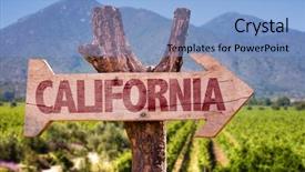  Presentation with winery - Colorful slide deck enhanced with california wooden sign with winery backdrop and a light blue colored foreground
