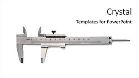  Presentation with precision - Slide deck consisting of caliper precision measurement vernier isolated background and a white colored foreground