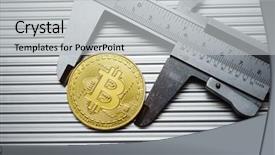  Presentation with bitcoin - Slide set featuring calipers - bitcoin and caliper background and a light gray colored foreground
