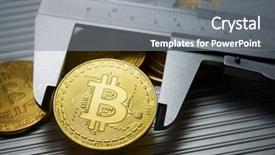  Presentation with bitcoins - Audience pleasing PPT theme consisting of calipers - bitcoins and caliper backdrop and a gray colored foreground