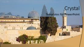  Presentation with mosque - Theme having caliph omar - al-aqsa background and a light blue colored foreground