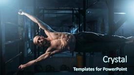  Presentation with athlete - Presentation theme consisting of calisthenics - athlete with muscular body training background and a wine colored foreground