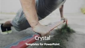  Presentation with elderly people exercise patient training - PPT theme consisting of calisthenics - fitness sport exercising training background and a  colored foreground