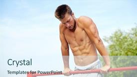  Presentation with lifestyle - Colorful presentation design enhanced with calisthenics - fitness sport training and lifestyle backdrop and a sky blue colored foreground