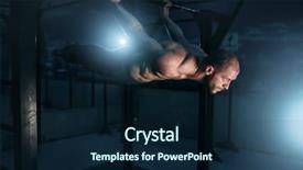  Presentation with athlete - Cool new slide deck with calisthenics - healthy athlete keeps the horizontal backdrop and a navy blue colored foreground