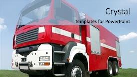  Presentation with fire truck - Audience pleasing PPT theme consisting of call 911 - fire truck backdrop and a light blue colored foreground