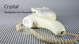  Presentation with old telephone - Beautiful presentation theme featuring call 911 - old generic cream colored analog backdrop and a light gray colored foreground