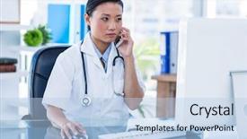  Presentation with doctor office - Audience pleasing presentation design consisting of call and using her computer backdrop and a light blue colored foreground