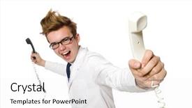  Presentation with funny - PPT theme with emergency call centre - funny doctor isolated on white background and a  colored foreground