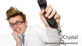  Presentation with funny - Presentation featuring emergency call centre - funny doctor isolated on white background and a  colored foreground