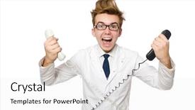  Presentation with frames isolated on white brown - Colorful presentation theme enhanced with emergency call centre - funny doctor isolated on white backdrop and a  colored foreground