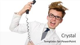  Presentation with funny - Cool new PPT layouts with emergency call centre - funny doctor isolated on white backdrop and a  colored foreground