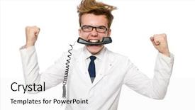  Presentation with funny - Colorful theme enhanced with emergency call centre - funny doctor isolated on white backdrop and a  colored foreground