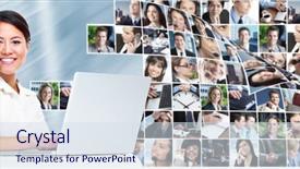  Presentation with call center - Slide set featuring money bag emotional funny actor background and a light gray colored foreground