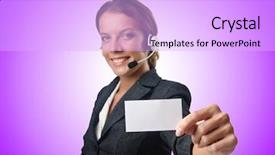  Presentation with call center - Theme having call center operator with blank background and a lavender colored foreground