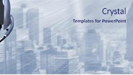  Presentation with business communications - Beautiful presentation theme featuring call center operator woman business backdrop and a lemonade colored foreground