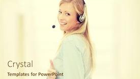 Presentation with call center - Presentation featuring call-center-woman-with-headset background and a cream colored foreground