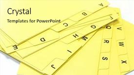  Presentation with skin care natural yellow - Presentation theme enhanced with call directory - yellow alphabet file cards background and a  colored foreground