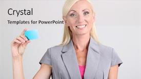  Presentation with business card - Amazing presentation design having call duty - business woman with visiting card backdrop and a lemonade colored foreground