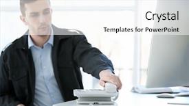  Presentation with security guard - Colorful slides enhanced with call duty - handsome security guard using telephone backdrop and a  colored foreground