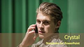  Presentation with boot camp - Colorful PPT theme enhanced with call duty - portrait of military soldier talking backdrop and a tawny brown colored foreground