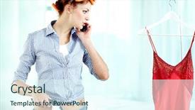  Presentation with man watching woman preparing vegetables - Colorful slides enhanced with call duty - young woman preparing for her backdrop and a cool aqua colored foreground