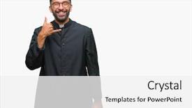  Presentation with child and adult talking - Colorful presentation design enhanced with call god - adult hispanic catholic priest man backdrop and a  colored foreground