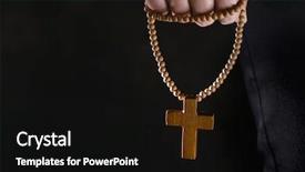  Presentation with black cross - Amazing presentation theme having call god - closeup of the hand backdrop and a black colored foreground