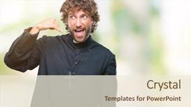  Presentation with catholic eucarit - Theme with call god - handsome hispanic catholic priest man background and a  colored foreground