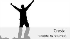  Presentation with man on top of mountain - Cool new presentation theme with call god - man on top element backdrop and a light gray colored foreground