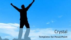  Presentation with element - Presentation having call god - man on top element background and a light blue colored foreground