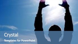  Presentation with bonfire night design hand - Cool new presentation design with call god - sun in hands element backdrop and a teal colored foreground