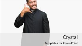  Presentation with christian - Colorful slides enhanced with call god - young catholic christian priest man backdrop and a white colored foreground
